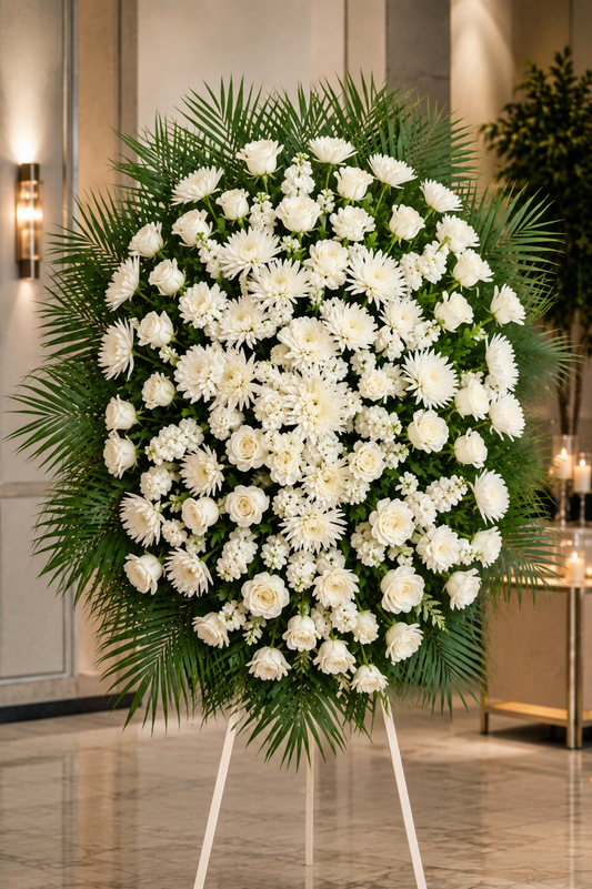 White Memorial Spray – West Hollywood Florist, West Hollywood CA
