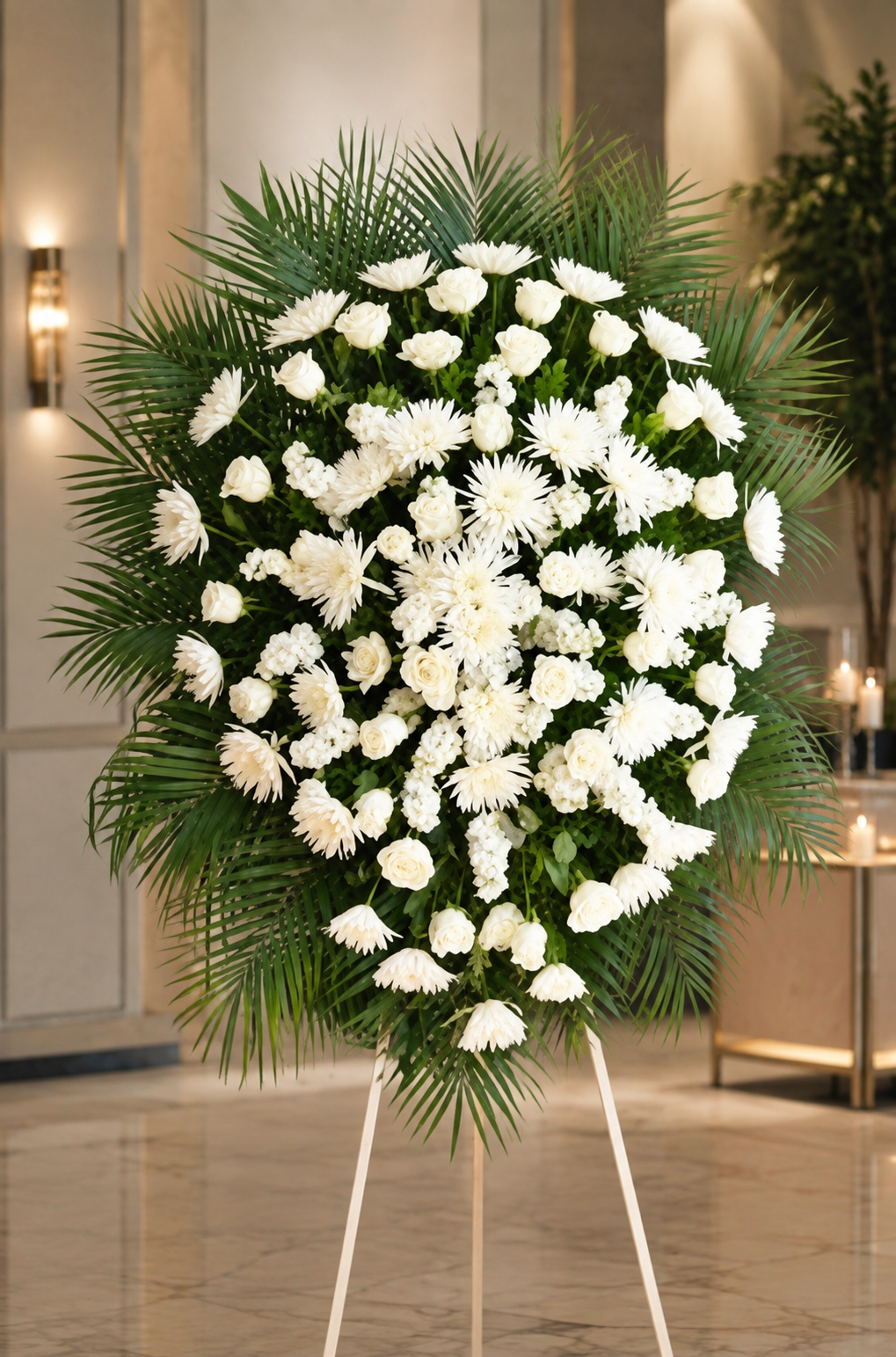 White Memorial Spray – West Hollywood Florist, West Hollywood CA