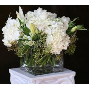 White Floral Cube – West Hollywood Florist, West Hollywood CA