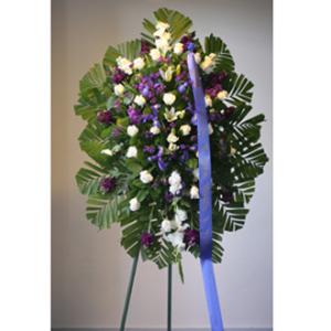 Royal White and Blue Floral Spray – West Hollywood Florist, West Hollywood CA