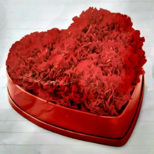 Red Cornations Floral Heart – West Hollywood Florist, West Hollywood CA