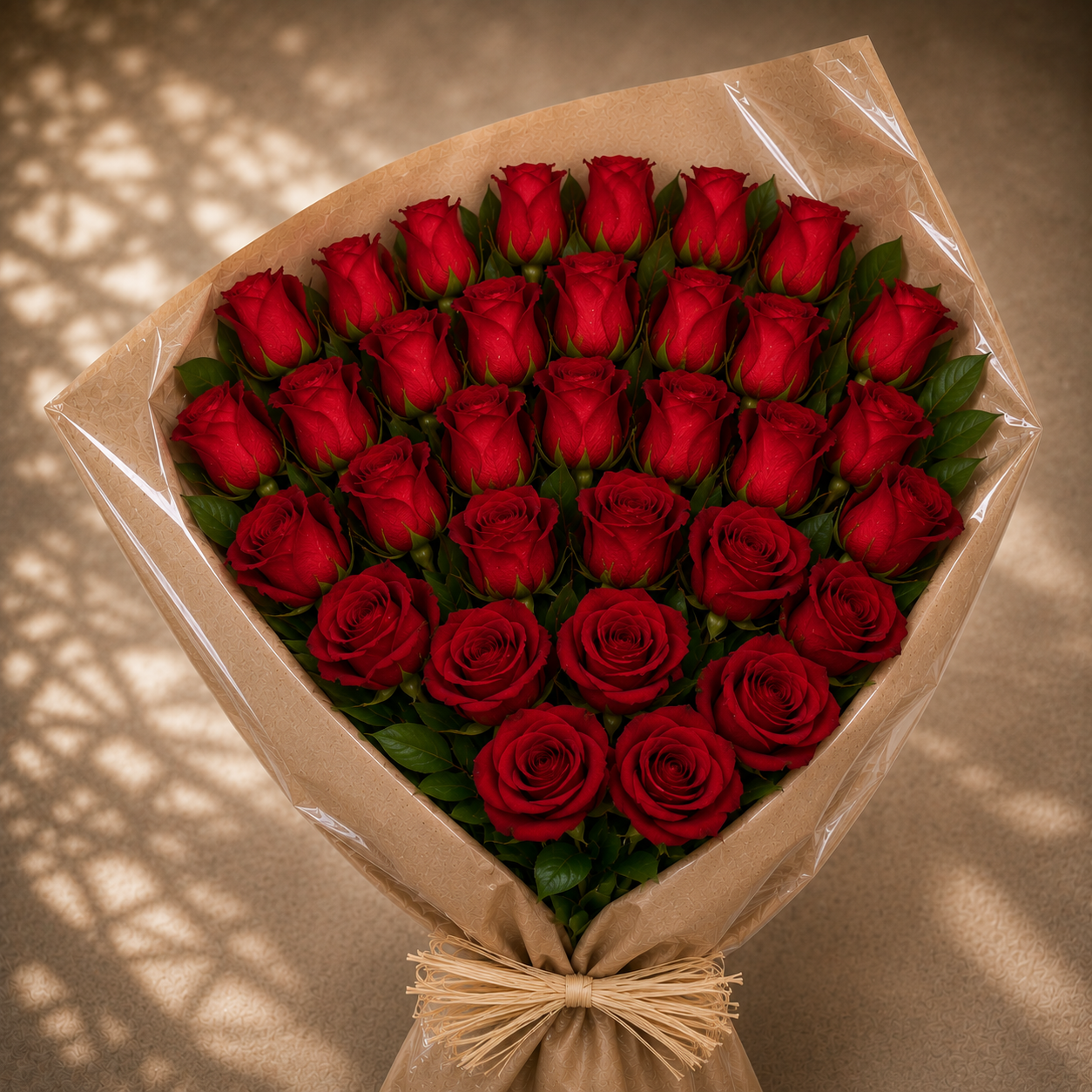 Brown Paper Red Rose Bouquet – West Hollywood Florist, West Hollywood CA