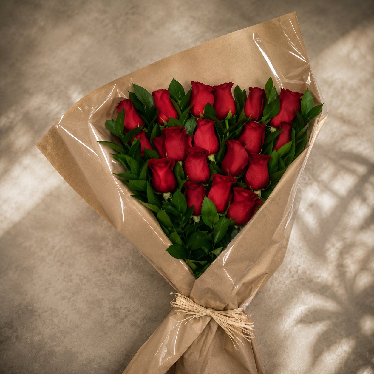 Brown Paper Red Rose Bouquet – West Hollywood Florist, West Hollywood CA