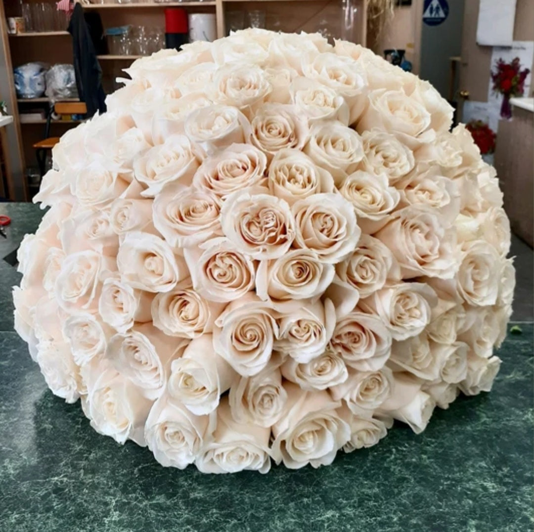 100 Roses Hand Tied Bouquet – West Hollywood Florist, West Hollywood CA