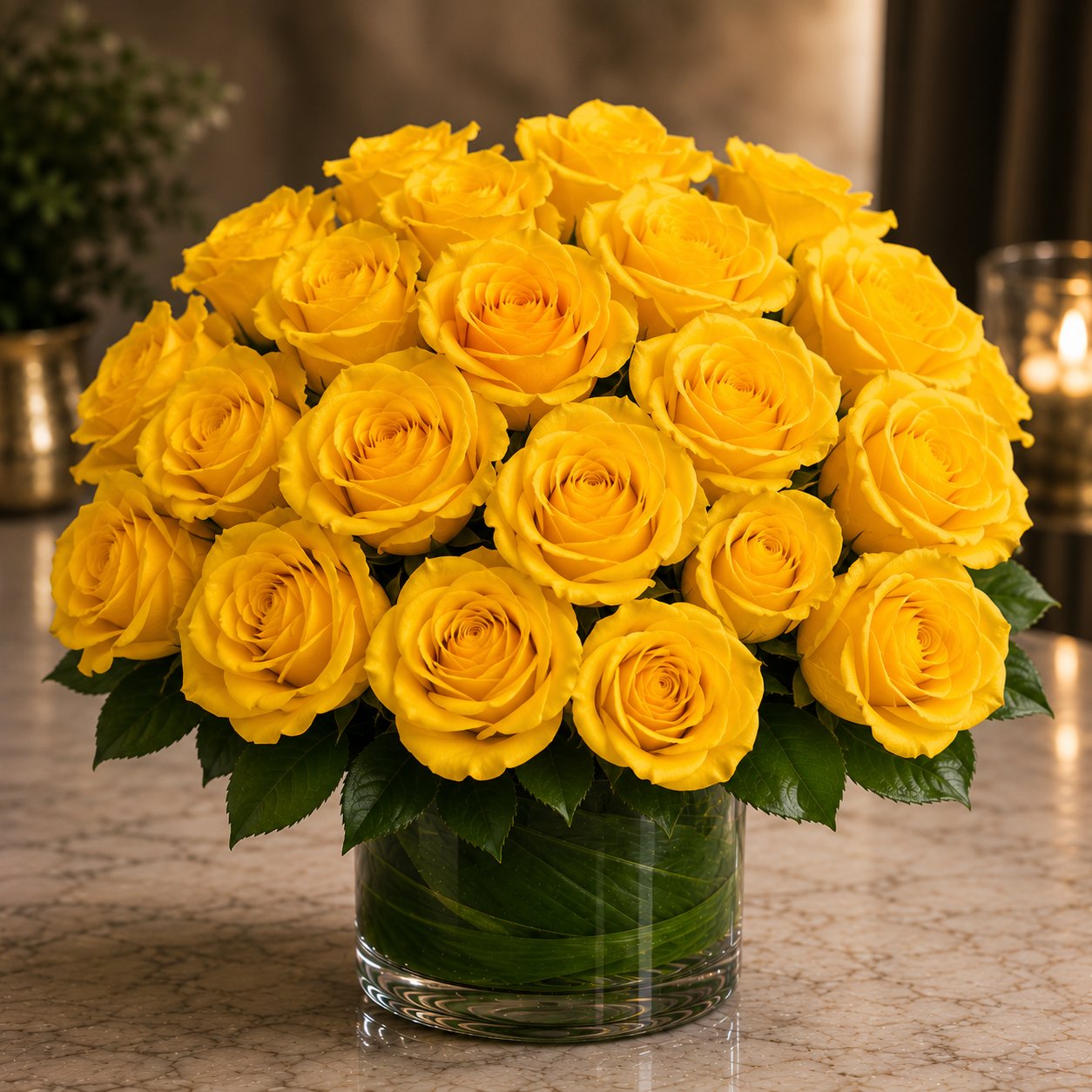 La Petite Yellow Rose Bouquet – West Hollywood Florist, West Hollywood CA