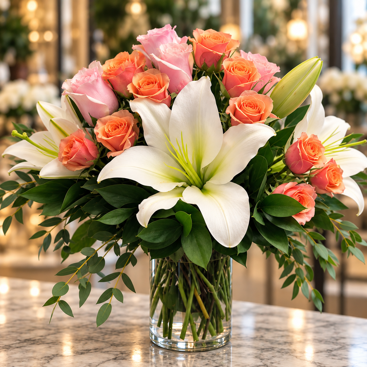 Peach Lily Bellini – West Hollywood Florist, West Hollywood CA