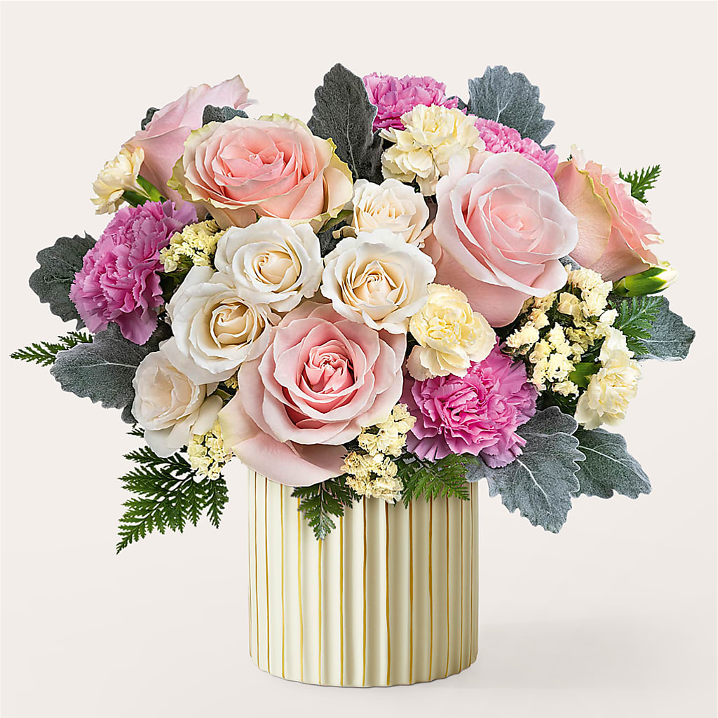 Blissful Moments Bouquet with Ivory Vase – West Hollywood Florist, West Hollywood CA