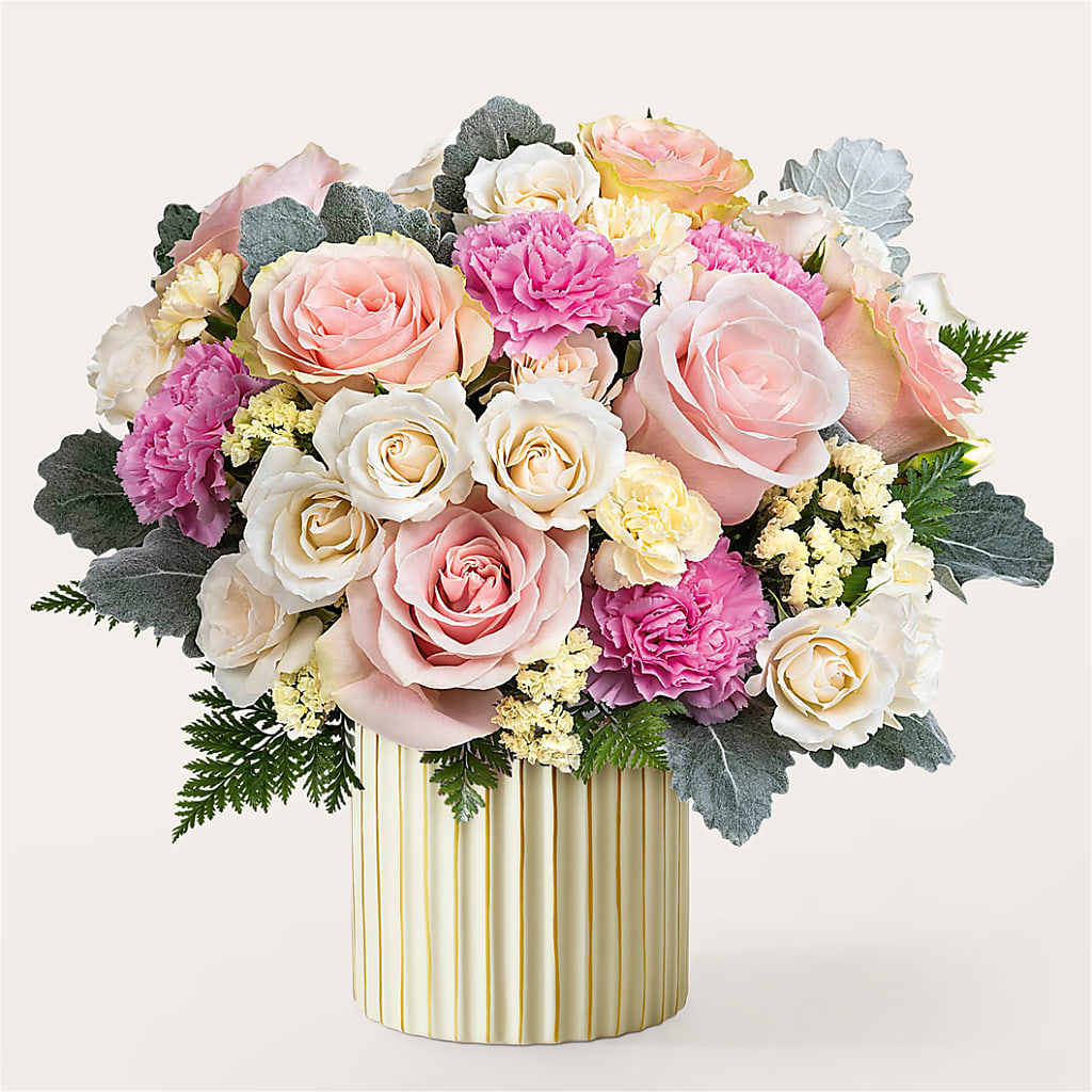Blissful Moments Bouquet with Ivory Vase – West Hollywood Florist, West Hollywood CA