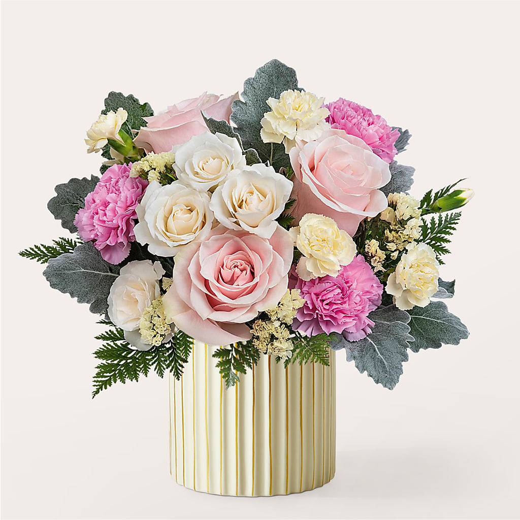 Blissful Moments Bouquet with Ivory Vase – West Hollywood Florist, West Hollywood CA