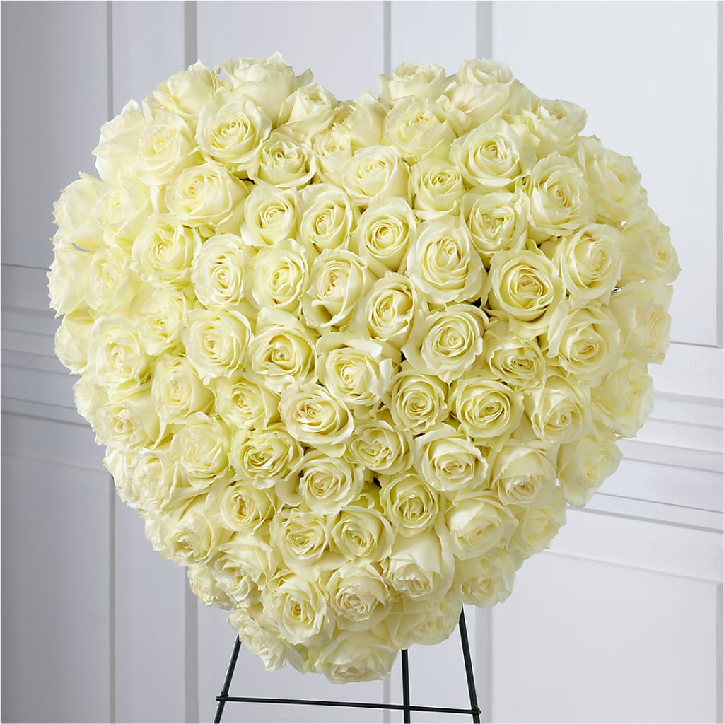 Elegant Remembrance Standing Heart – West Hollywood Florist, West Hollywood CA