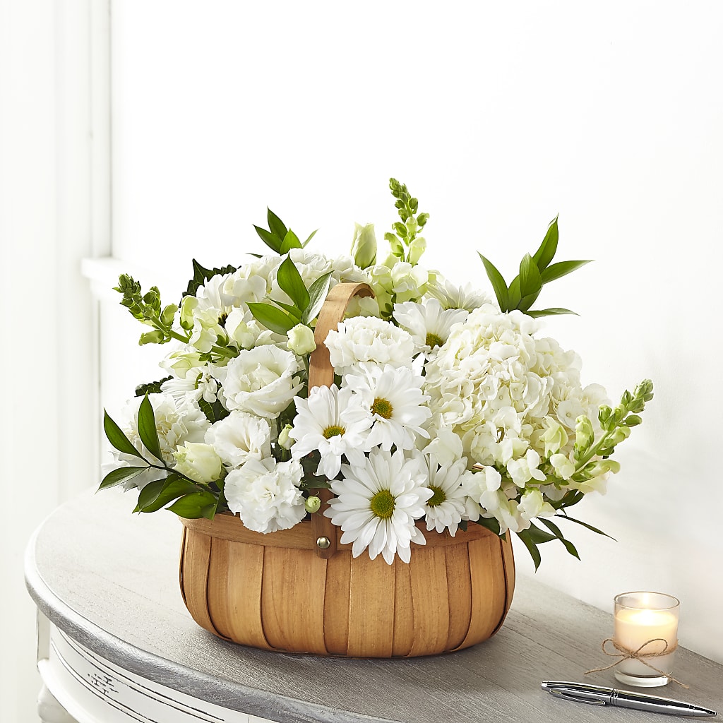 Pure Ivory Basket – West Hollywood Florist, West Hollywood CA