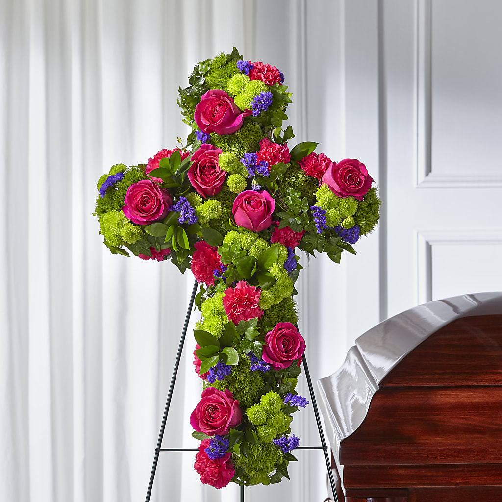 Tribute Rose Floral Cross – West Hollywood Florist, West Hollywood CA
