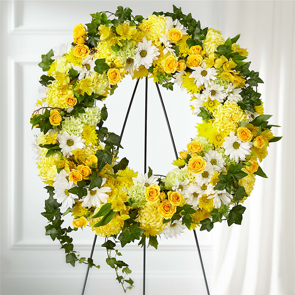 Golden Remembrance Wreath – West Hollywood Florist, West Hollywood CA