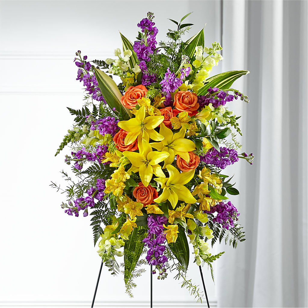 Thoughtful Prayers Standing Spray – West Hollywood Florist, West Hollywood CA