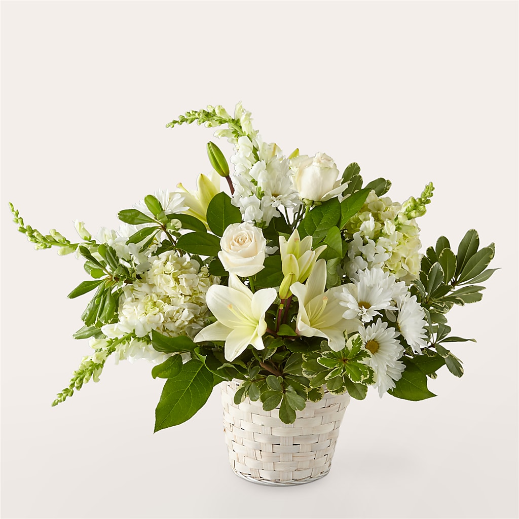 Ivory Elegance Floral Basket – West Hollywood Florist, West Hollywood CA