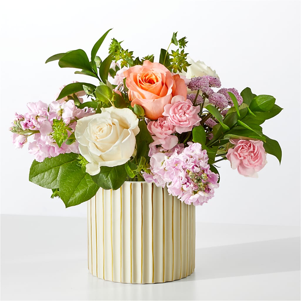 French Market Bouquet with Ivory Vase – West Hollywood Florist, West Hollywood CA