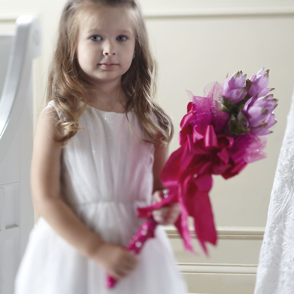 Sparkle Pink Flower Girl Bouquet – West Hollywood Florist, West Hollywood CA