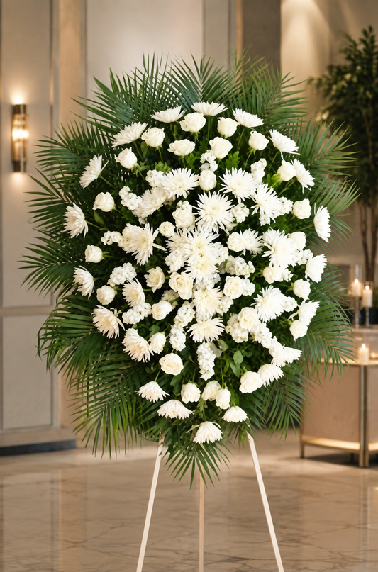 White Memorial Spray –  West Hollywood Florist, West Hollywood CA