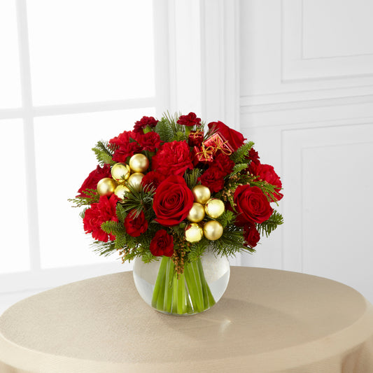 Holiday Gold Centerpiece Bouquet