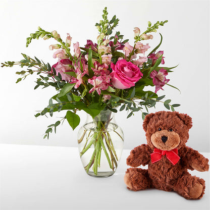 Happily Ever After Bouquet & Bear Set –  West Hollywood Florist, West Hollywood CA