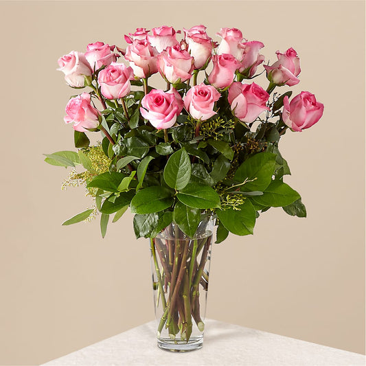 The Long Stem Pink Rose Bouquet