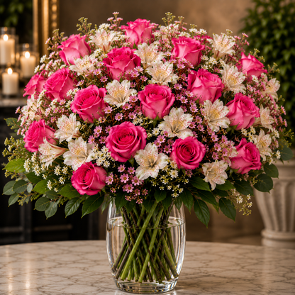 Hot pinks in white –  West Hollywood Florist, West Hollywood CA