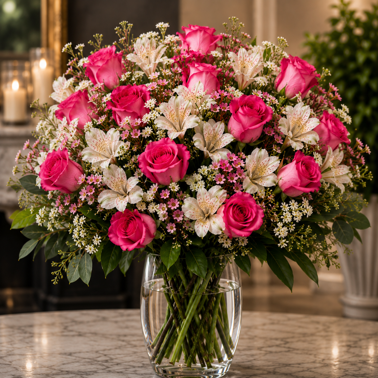 Hot pinks in white –  West Hollywood Florist, West Hollywood CA