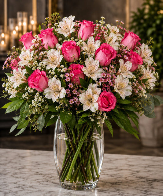Hot pinks in white –  West Hollywood Florist, West Hollywood CA