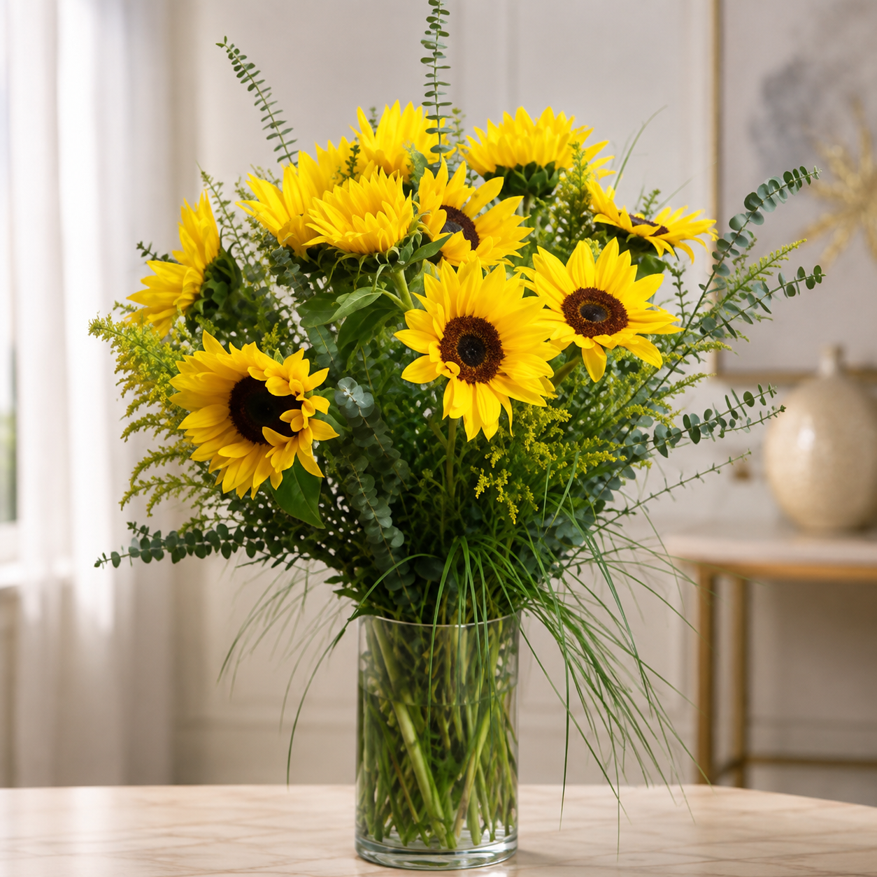 Sunflower Garden Vase –  West Hollywood Florist, West Hollywood CA