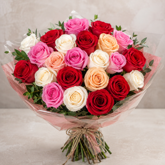 25 ROSES Hand Tied Bouquet –  West Hollywood Florist, West Hollywood CA