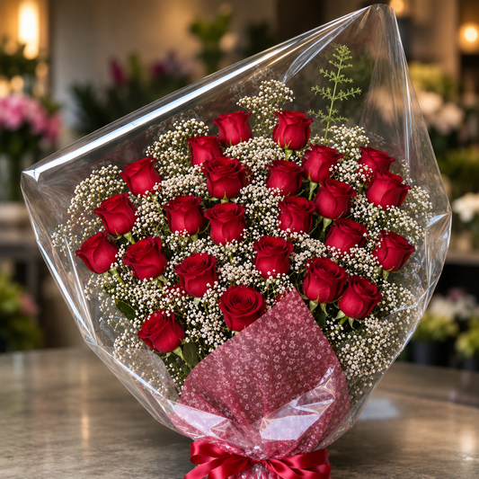 Romantic Hand Tied Rose Bouquet –  West Hollywood Florist, West Hollywood CA