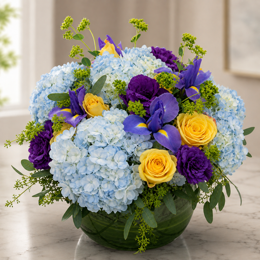 Yellows and Blues –  West Hollywood Florist, West Hollywood CA