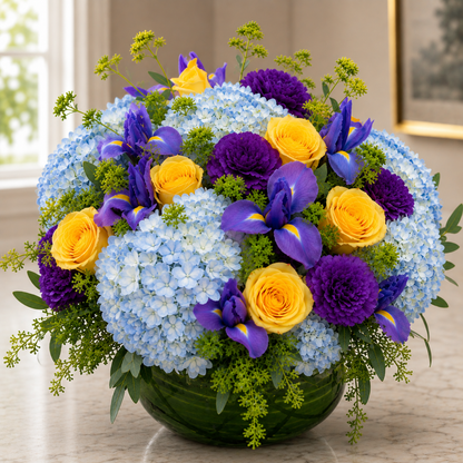 Yellows and Blues –  West Hollywood Florist, West Hollywood CA