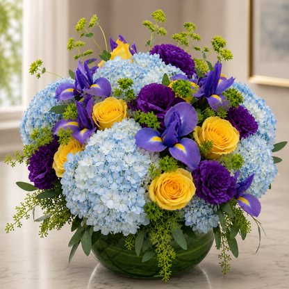 Yellows and Blues –  West Hollywood Florist, West Hollywood CA