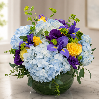 Yellows and Blues –  West Hollywood Florist, West Hollywood CA