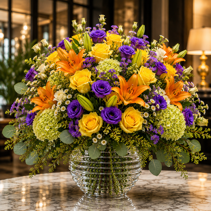 Mixed Floral Bubble Bowl  –  West Hollywood Florist, West Hollywood CA
