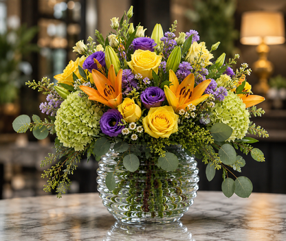 Mixed Floral Bubble Bowl  –  West Hollywood Florist, West Hollywood CA