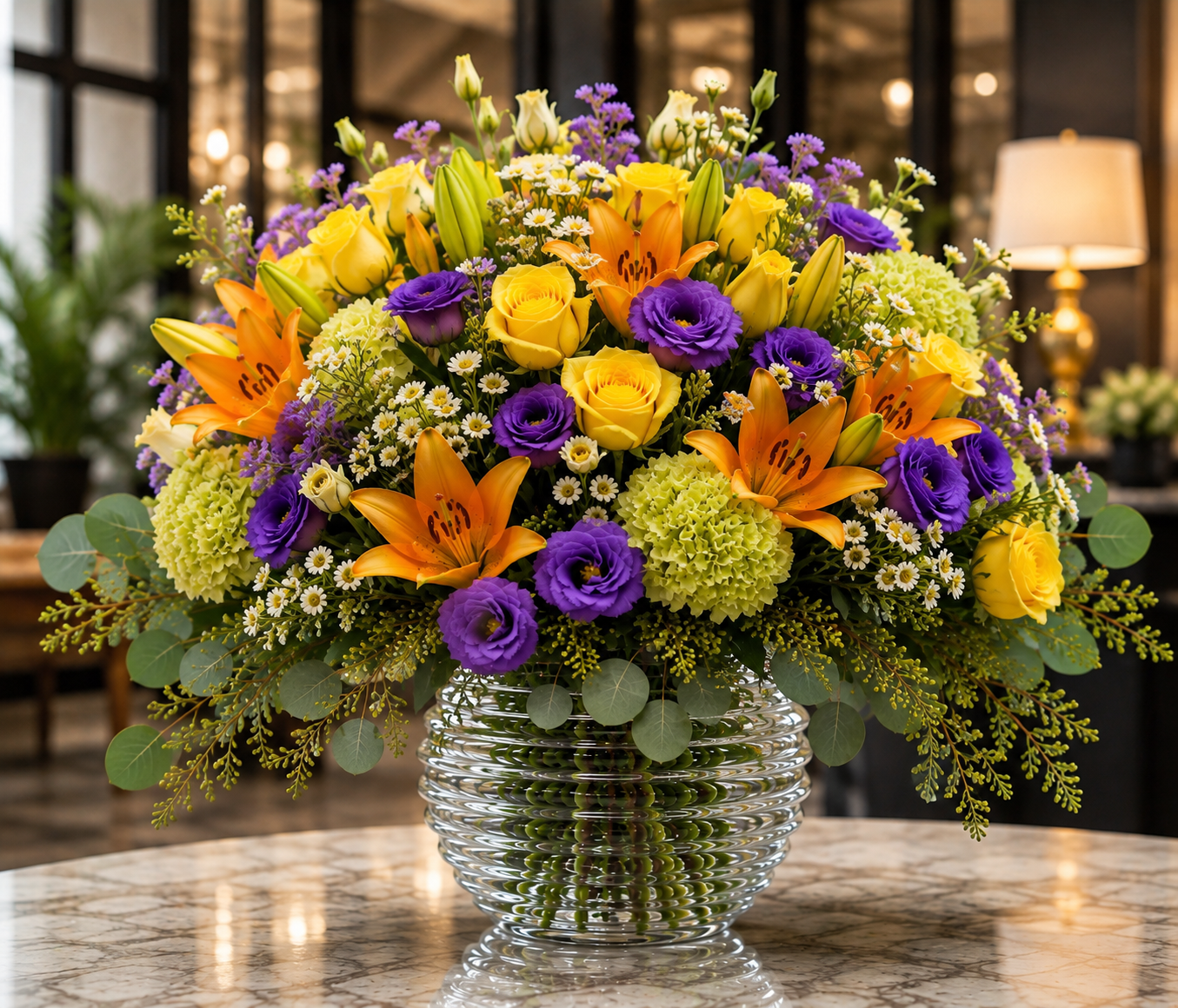 Mixed Floral Bubble Bowl  –  West Hollywood Florist, West Hollywood CA