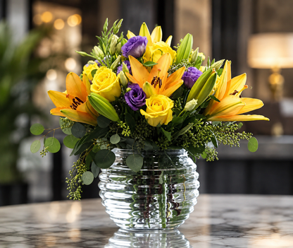 Mixed Floral Bubble Bowl  –  West Hollywood Florist, West Hollywood CA