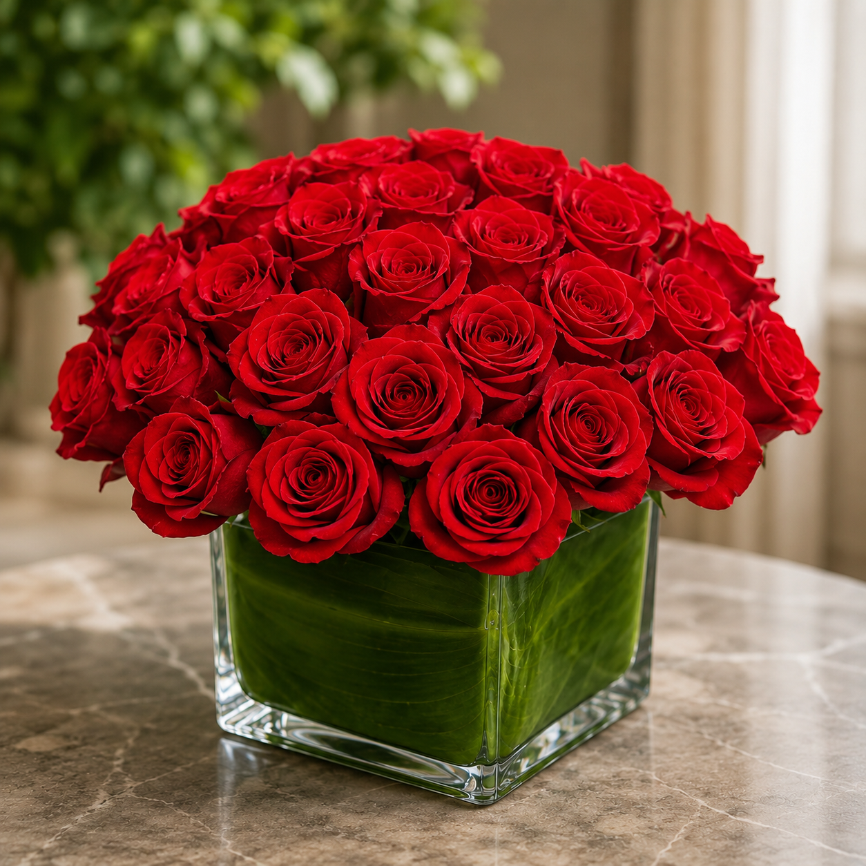 Red Roses Low Profile Design –  West Hollywood Florist, West Hollywood CA