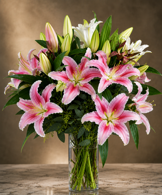 Blooming Lilies Vase –  West Hollywood Florist, West Hollywood CA