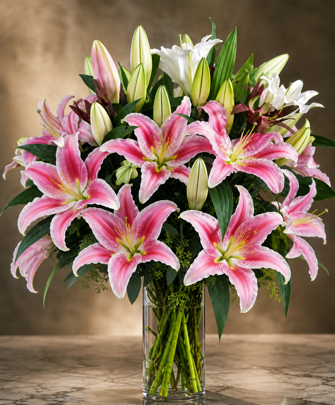 Blooming Lilies Vase –  West Hollywood Florist, West Hollywood CA