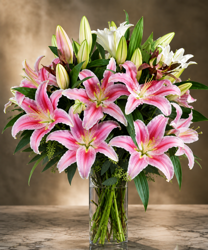 Blooming Lilies Vase –  West Hollywood Florist, West Hollywood CA