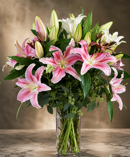 Blooming Lilies Vase –  West Hollywood Florist, West Hollywood CA