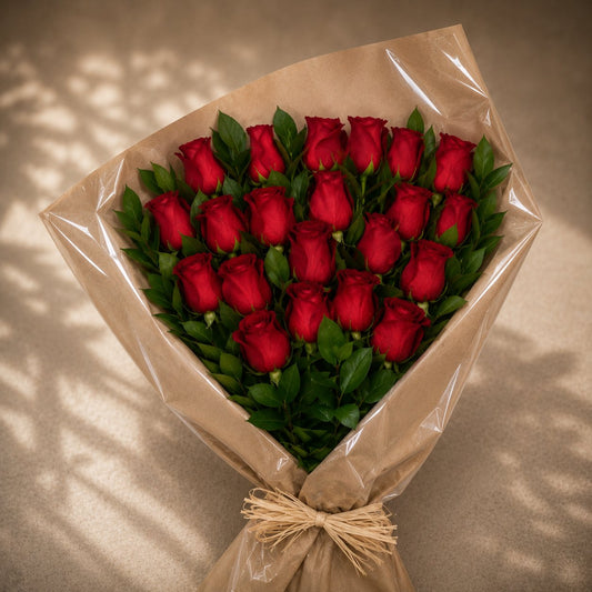 Brown Paper Red Rose Bouquet  –  West Hollywood Florist, West Hollywood CA