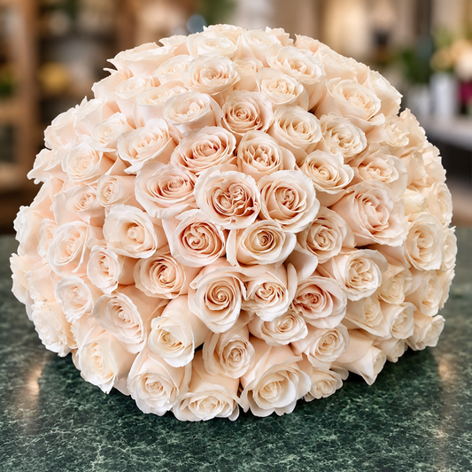 100 Roses Hand Tied Bouquet –  West Hollywood Florist, West Hollywood CA