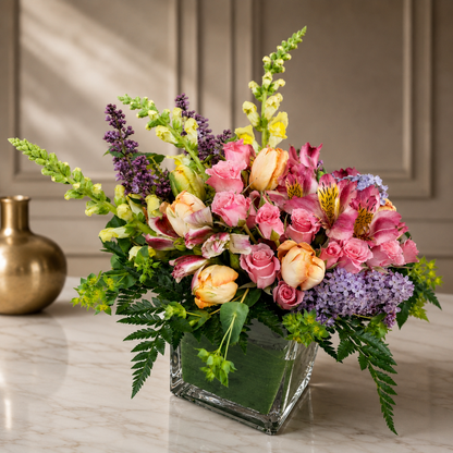 Sophisticated Cube of Flowers –  West Hollywood Florist, West Hollywood CA