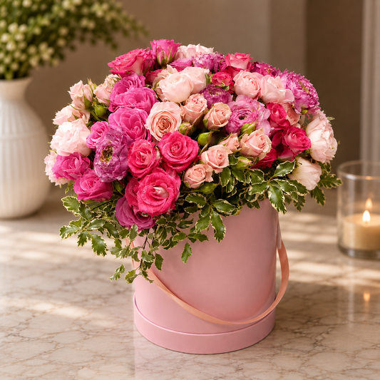 Pink Abundance Floral Box –  West Hollywood Florist, West Hollywood CA