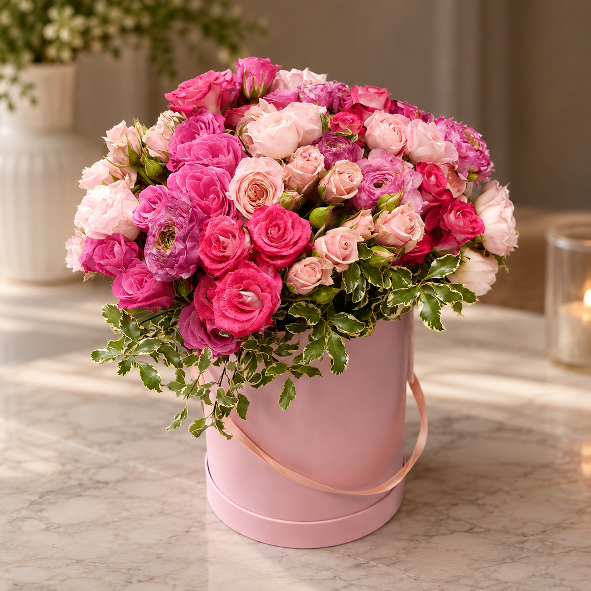 Pink Abundance Floral Box –  West Hollywood Florist, West Hollywood CA