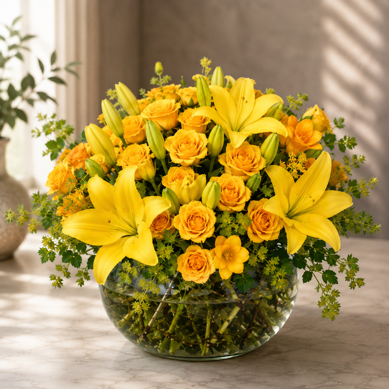Sparkling Yellow Arrangement –  West Hollywood Florist, West Hollywood CA